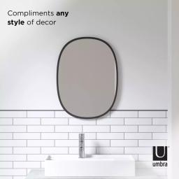Umbra Hub 24 x 18 in. Oval Modern Framed Wall Mirror - Black thumbnail 5