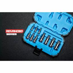Capri Tools Stubby XZN Triple Square Bit Socket Set, 10-Piece Metric thumbnail 4
