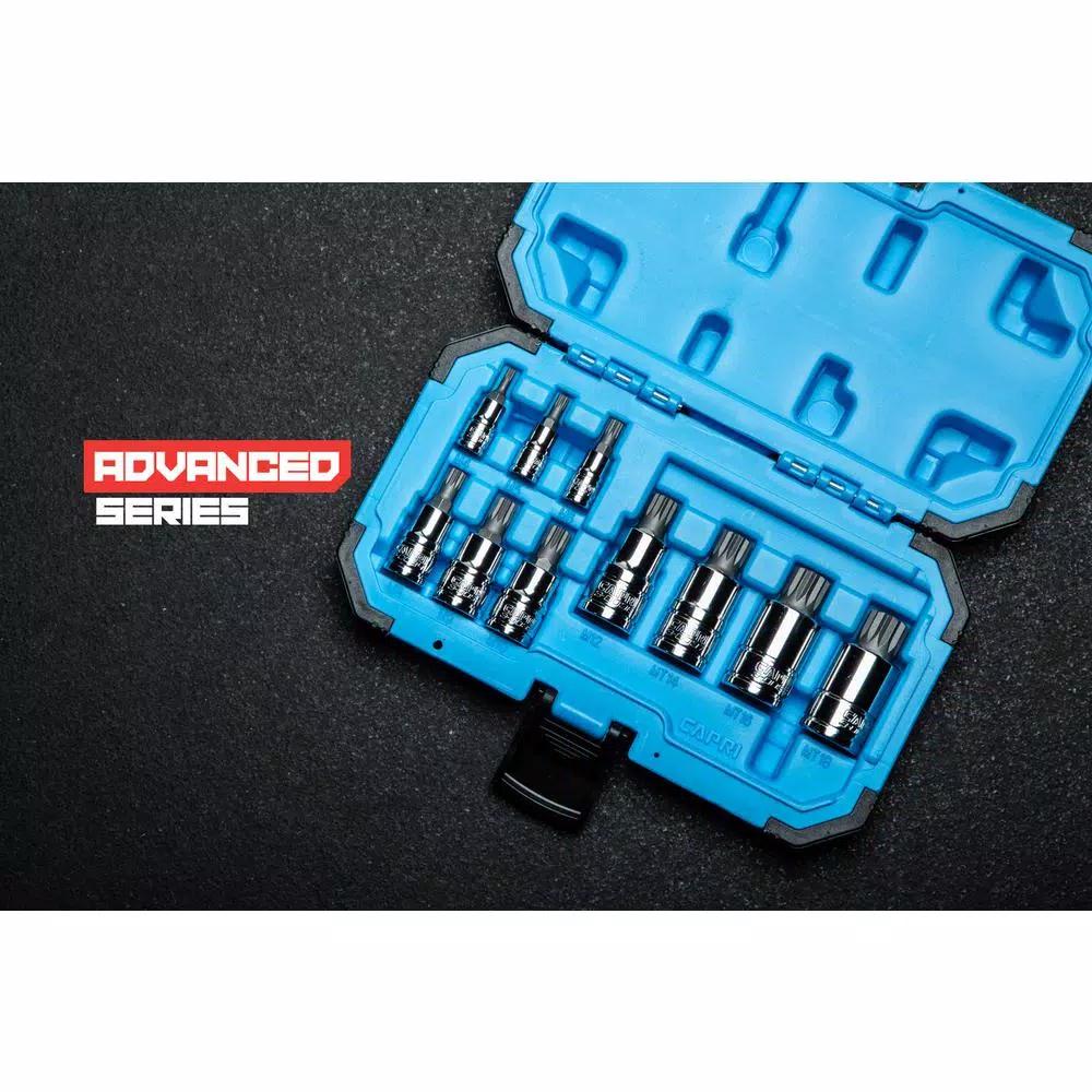 Capri Tools Stubby XZN Triple Square Bit Socket Set, 10-Piece Metric