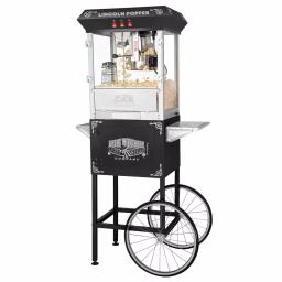 Great Northern Popcorn Lincoln 8 oz. Black Popcorn Machine with Mobile Serving Cart thumbnail 2