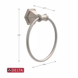 Delta Grandover SpotShield Brushed Nickel Towel Ring thumbnail 6