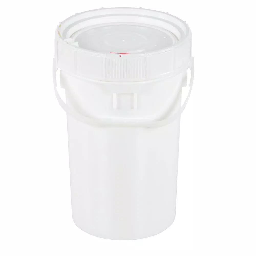 Vestil 6.5 Gallon White HDPE Screw-Top Pail with Lid - UN Certified