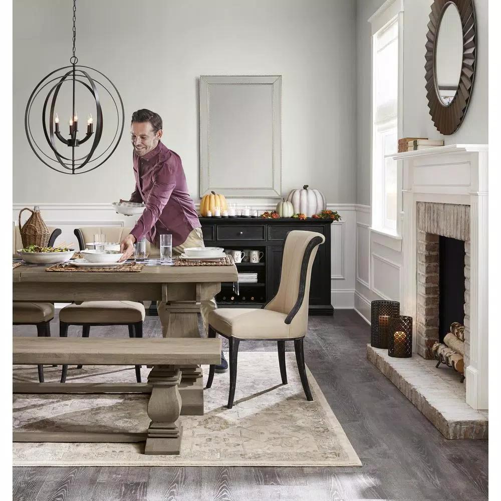 Household Essentials 37" Bronze Sunburst Round Wall Mirror - Contemporary Glam Accent Mirror