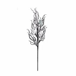 Unbranded 24 in. Halloween Twig Spray with Silver Ghosts (Set of 3) thumbnail 1