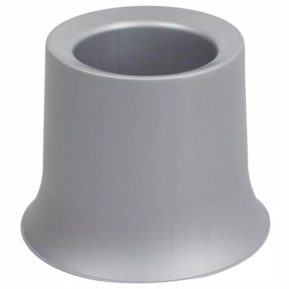 Unbranded Gray Plastic Toilet Brush with Holder, Tapered Nylon Bristles, Compact Design