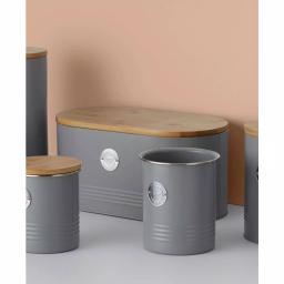 Typhoon Living Grey Bread Bin with Sustainable Bamboo Lid thumbnail 3