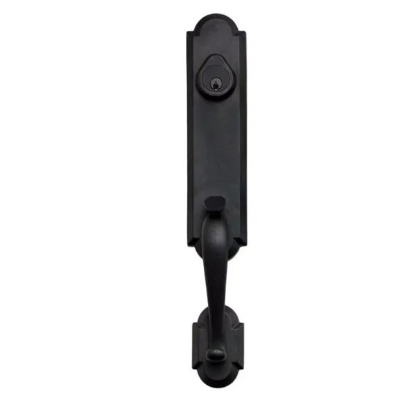Delaney Hardware Delaney Sandcast Collection Castille Aged Black Single Cylinder Deadbolt Entry Handleset with Tulum Knob