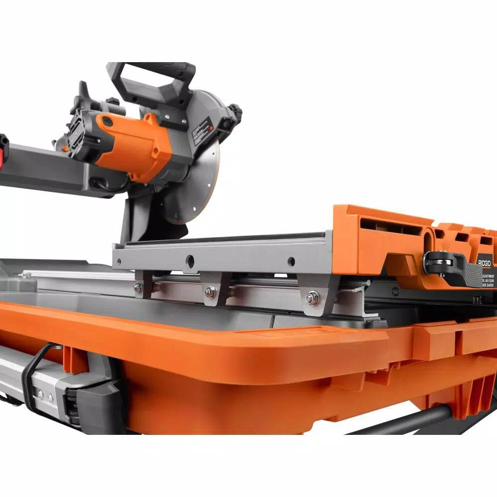 RIDGID 8 in. Wet Tile Saw with Stand, 12 Amp Corded Tile Saw with Extended Rip Capacity