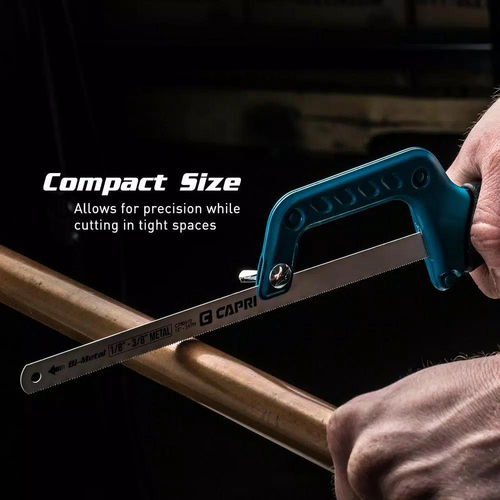 Capri Tools 12 in. Mini Hacksaw with Ergonomic Soft Handle and Bi-Metal Blade