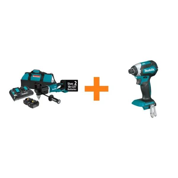 Makita 18V X2 (36V) LXT Brushless 1/2 in. Right Angle Drill Kit with Bonus 18V LXT Brushless Impact Driver