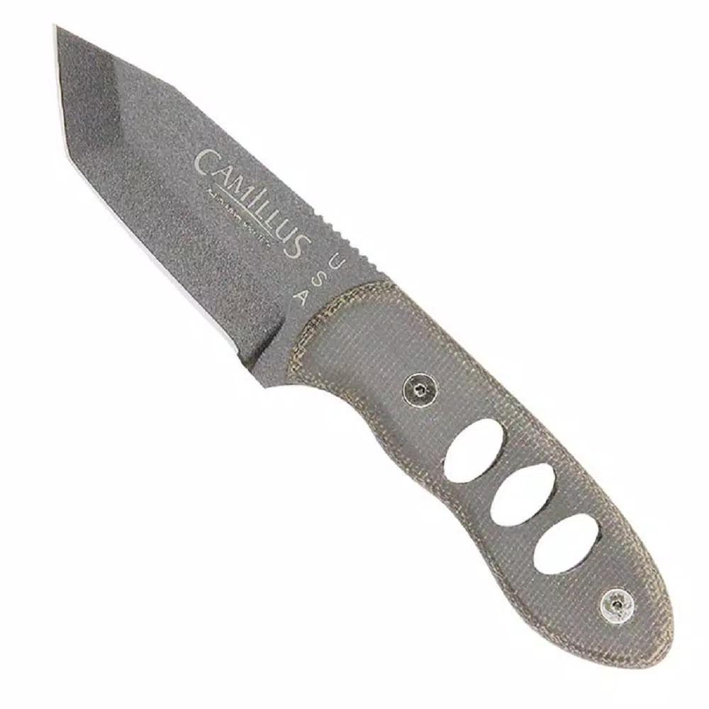 Camillus Choker 5.5 in. Tanto Fixed Blade Knife with Kydex Sheath and Neck Chain