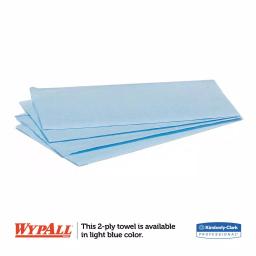 WYPAll L10 Windshield Wipers, 2-Ply Blue Disposable Wipes, 140/Pack, 16 Packs Per Carton thumbnail 4