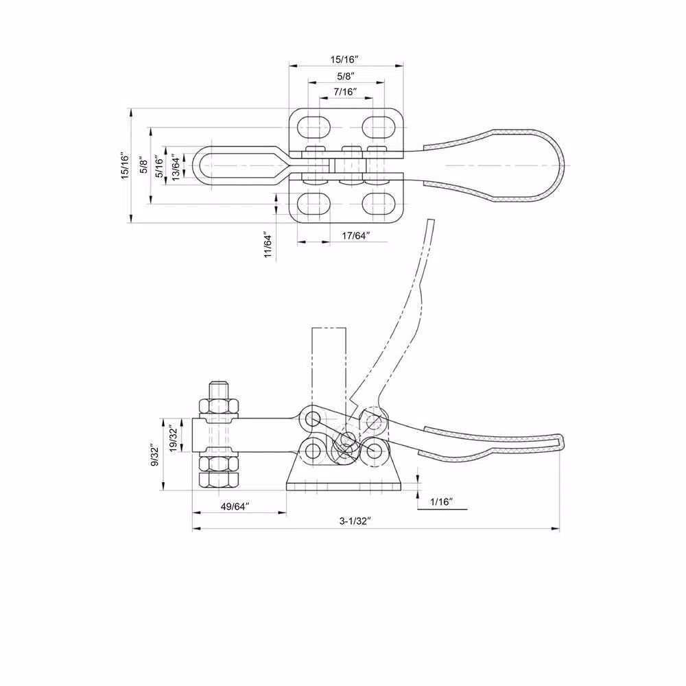 Yost 30110 Small Toggle Clamps, 4-Piece Set, 110 lbs Holding Capacity