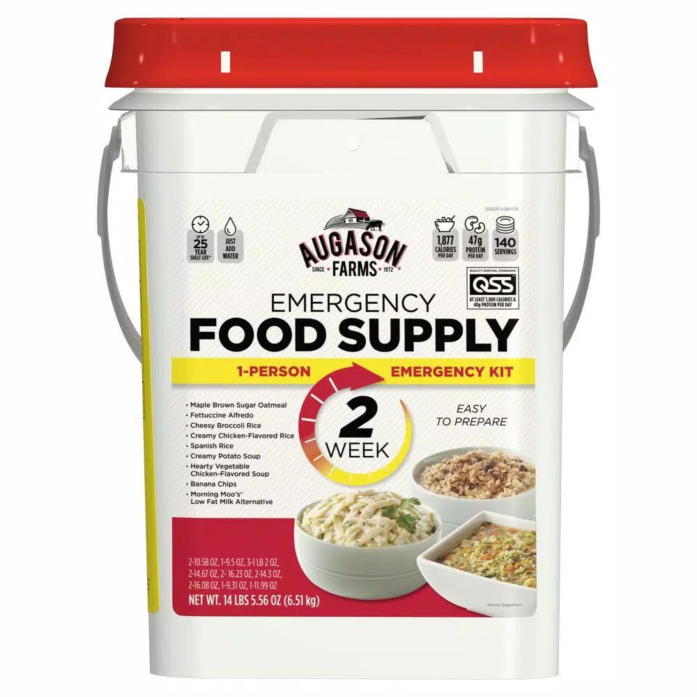Augason Farms 4 Gal. Emergency Food Supply Pail - 2-Week 1-Person Survival Kit, 26,280 Calories