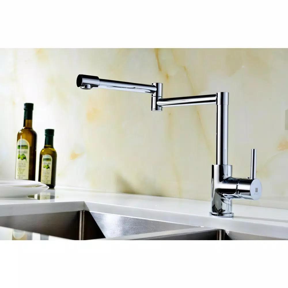 ANZZI Manis Series Deck-Mounted Pot Filler, Polished Chrome