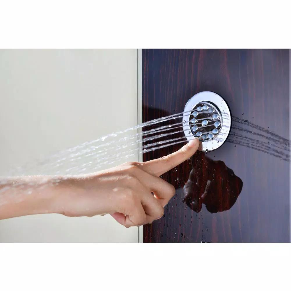 ANZZI Pure 59 in. 3-Jet Full Body Shower Panel System, Mahogany Deco-Glass with Heavy Rain Head & Handheld Sprayer
