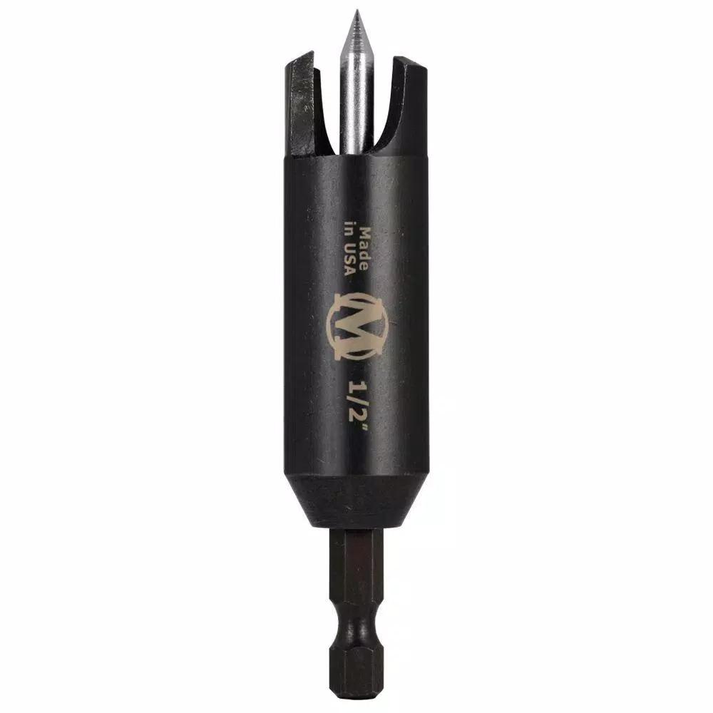 Montana Brand 1/2 in. Self-Centering Plug Cutter with Hex Shank, CNC Machined High-Alloy Steel