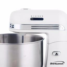 Brentwood Appliances Brentwood 5-Speed Stand Mixer with 3-Quart Stainless Steel Mixing Bowl, White thumbnail 7