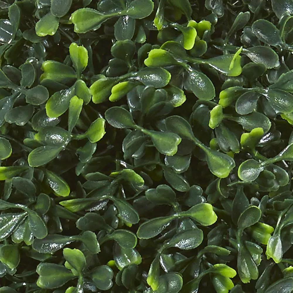 Nearly Natural 13 in. Artificial Boxwood Topiary Plant with Planter, UV Resistant, Indoor/Outdoor