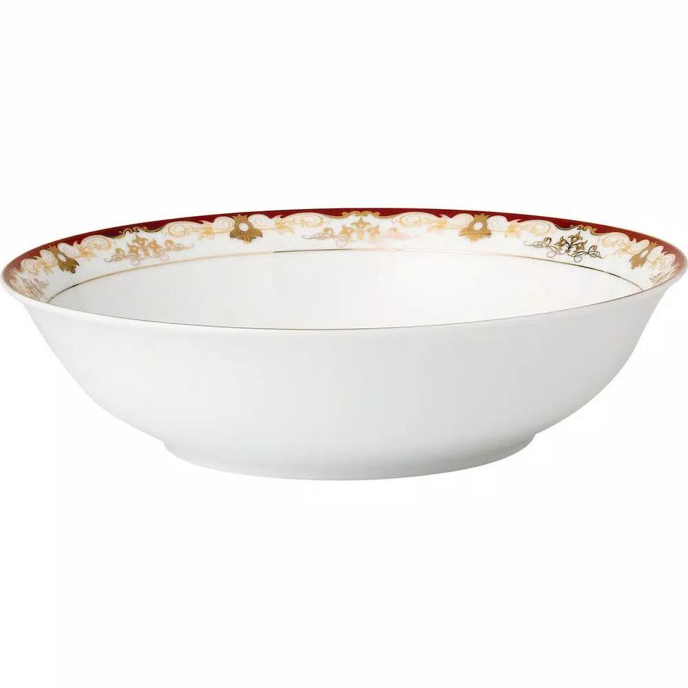 Lorren Home Trends La Luna Mabel 57-Piece Red Bone China Dinnerware Set, Service for 8