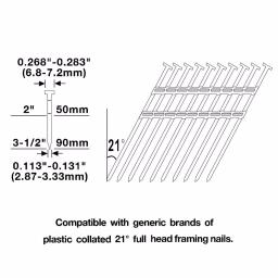 Husky 21-Degree 3-1/2 in. Full Round Head Pneumatic Framing Nailer thumbnail 4