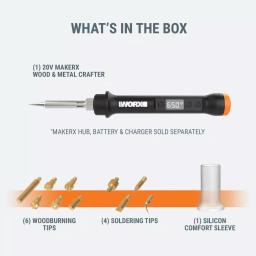 Worx MAKERX 20V Wood and Metal Crafter Rotary Tool Attachment with 12 Accessories thumbnail 5