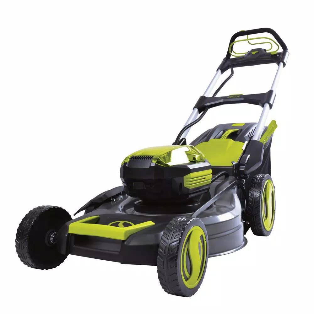Sun Joe iON100V-21LM 21 in. 100V Cordless Self-Propelled Walk-Behind Lawn Mower Kit with 5.0 Ah Battery and Charger