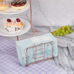 Creative Home Copper Plated Iron Napkin Holder, Elegant Metal Tissue Dispenser for Kitchen and Dining Table thumbnail 6