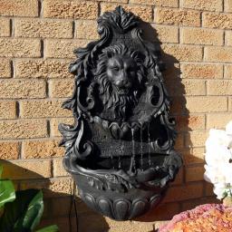 Sunnydaze Decor 30 in. Stoic Courage Lion Head Solar Wall Fountain with Battery Backup thumbnail 8