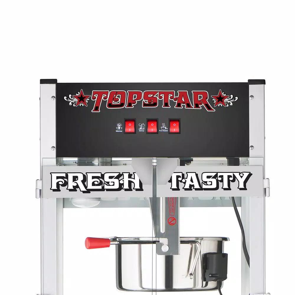 GREAT NORTHERN Top Star 12 oz. Commercial Quality Popcorn Machine with Cart, 1350W, Black
