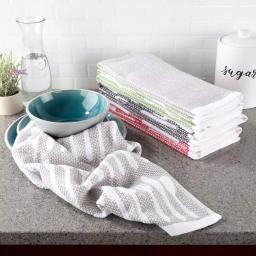 Lavish Home 8-Piece Cotton Kitchen Towel Set - Multi-Color Flatware Pattern Weave thumbnail 6