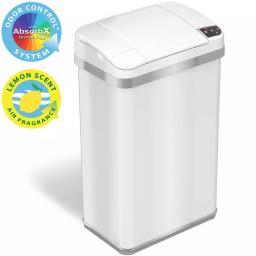 iTouchless 4 Gallon Touchless Sensor Trash Can with AbsorbX Odor Control, Pearl White thumbnail 1
