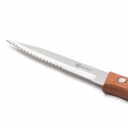 Outset Rosewood 6-Piece Stainless Steel Steak Knife Set with Serrated Edges thumbnail 6