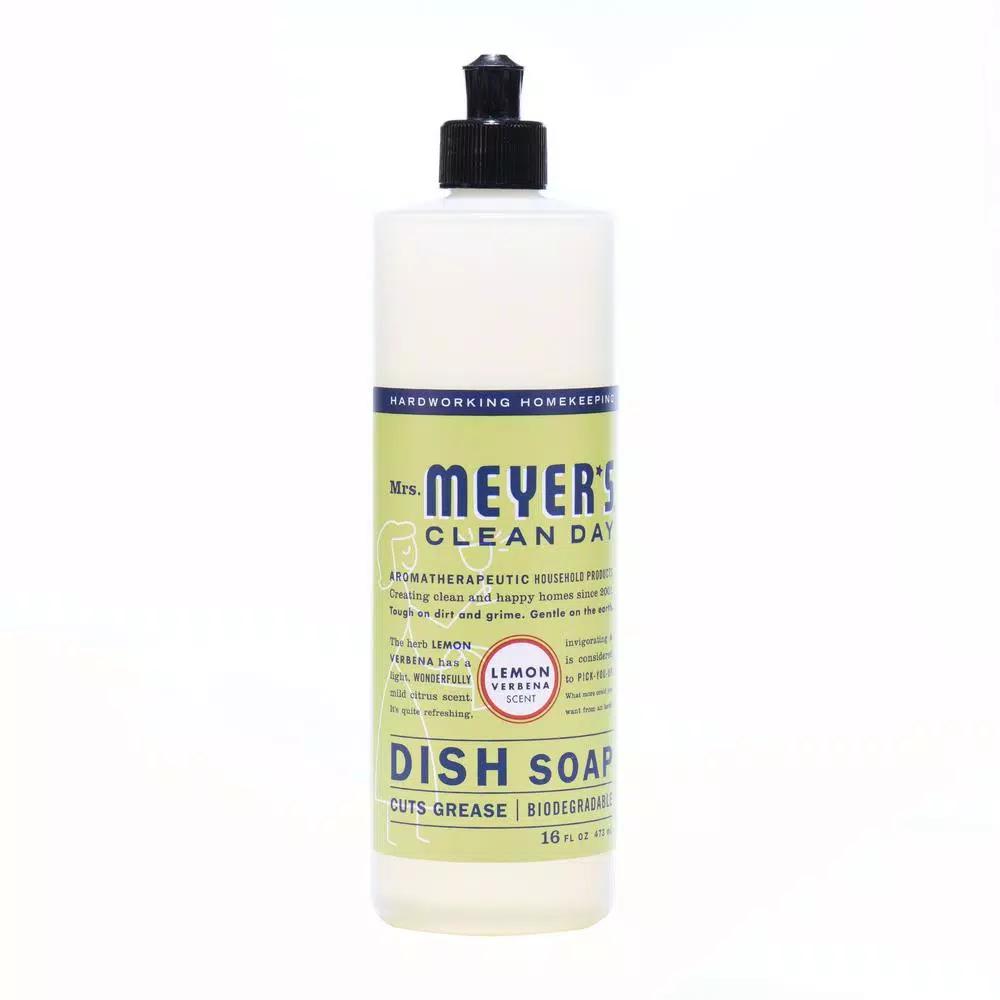 Mrs. Meyer's Clean Day Lemon Verbena Liquid Dish Soap, 16 oz (Pack of 6)