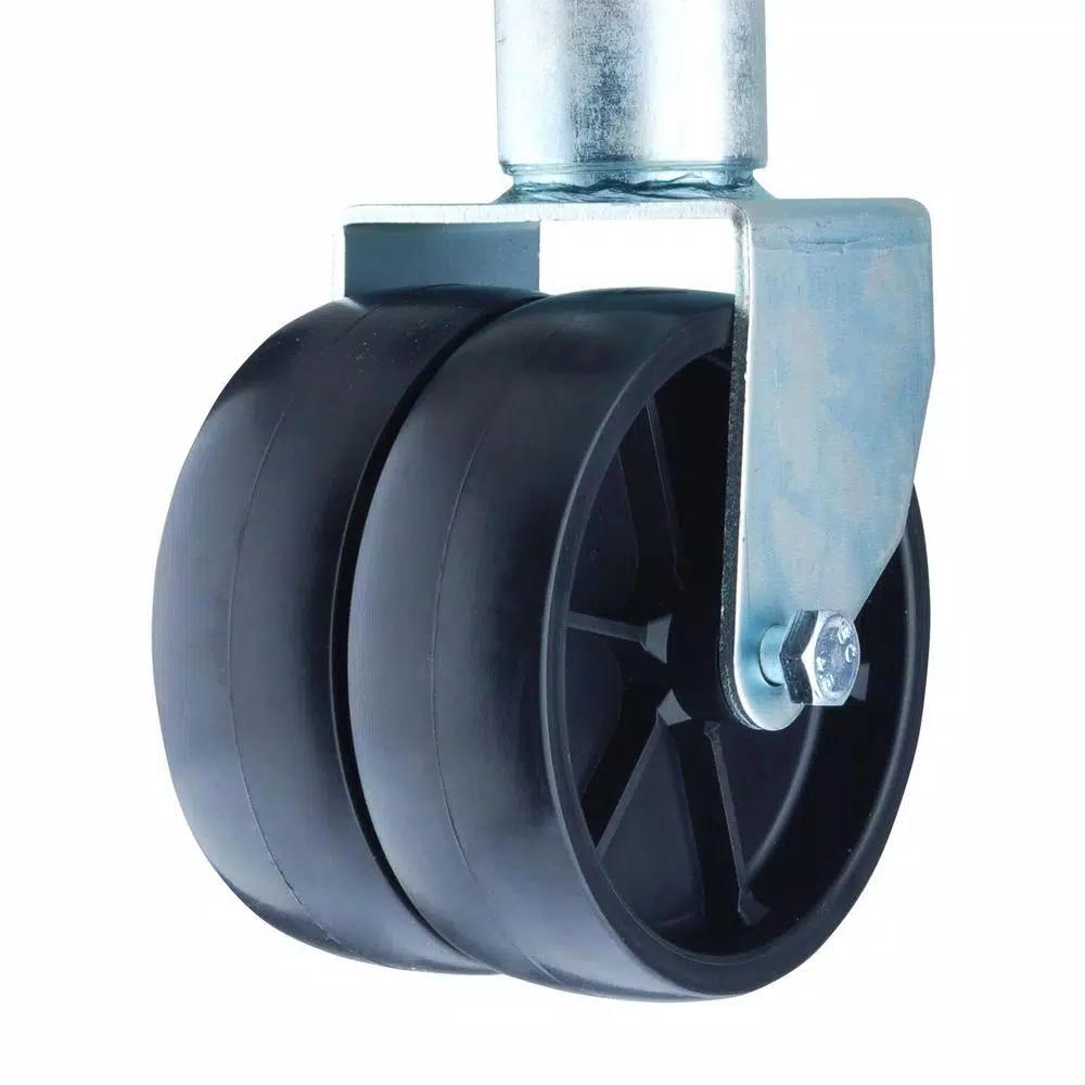 Max Load 2000 lb. Capacity Side Wind Trailer Jack with Dual Wheels and Horizontal Mounts