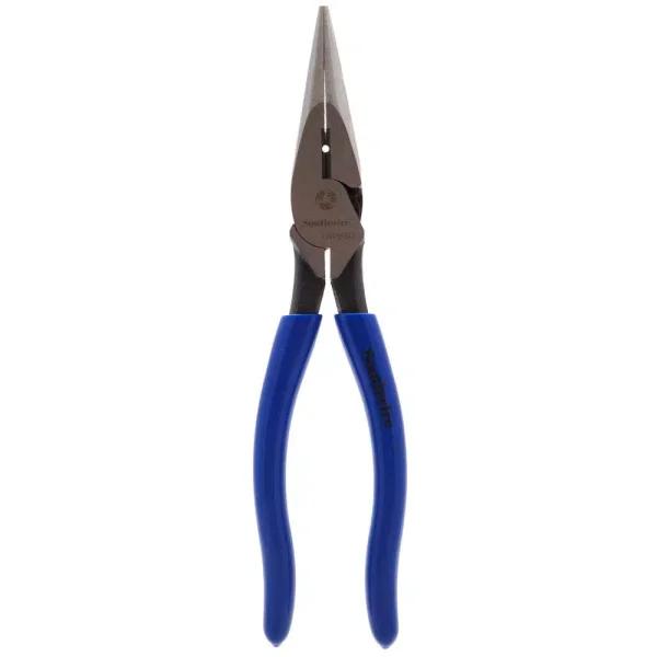 Southwire 8 in. Heavy-Duty Long-Nose Pliers with Side Cutter and Wire Stripper, Forged Steel