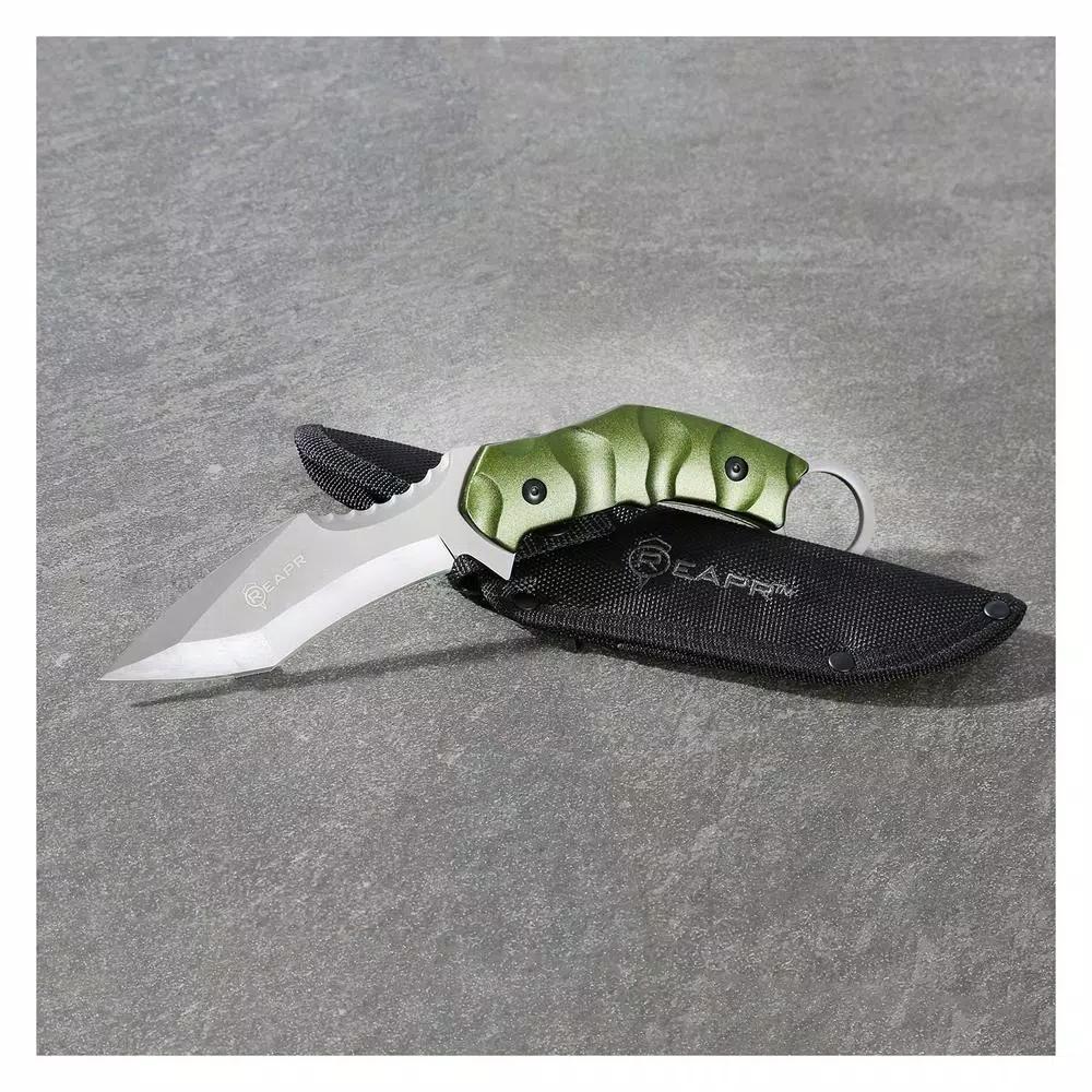 Sheffield REAPR SLAMR 4.75 in. Fixed Blade Drop Point Knife with Aluminum Handle