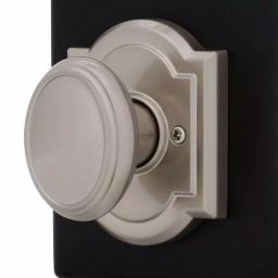 Baldwin Prestige Carnaby Satin Nickel Passage Door Knobs, 4-Pack thumbnail 3