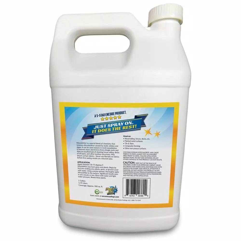 MIRACLEMIST Instant Mold and Mildew Stain Remover Bundle - 1 Gallon + 32 oz. Spray Bottle