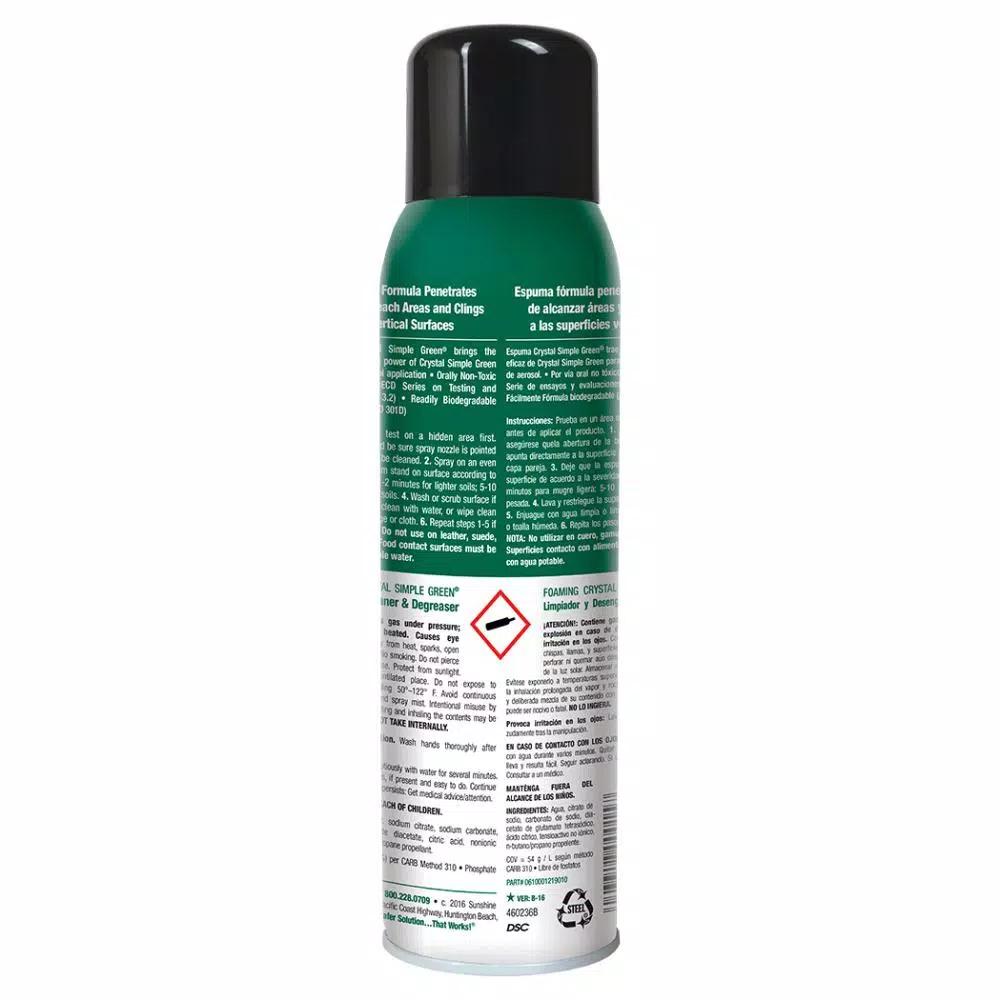 Simple Green Crystal Simple Green Industrial Foaming Cleaner and Degreaser Aerosol, 20 oz.
