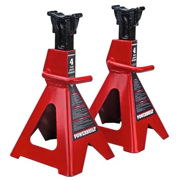 Powerbuilt 4 Ton Heavy Duty Ratcheting Jack Stands, 2-Piece Set, 13-21.25 in. Height Range