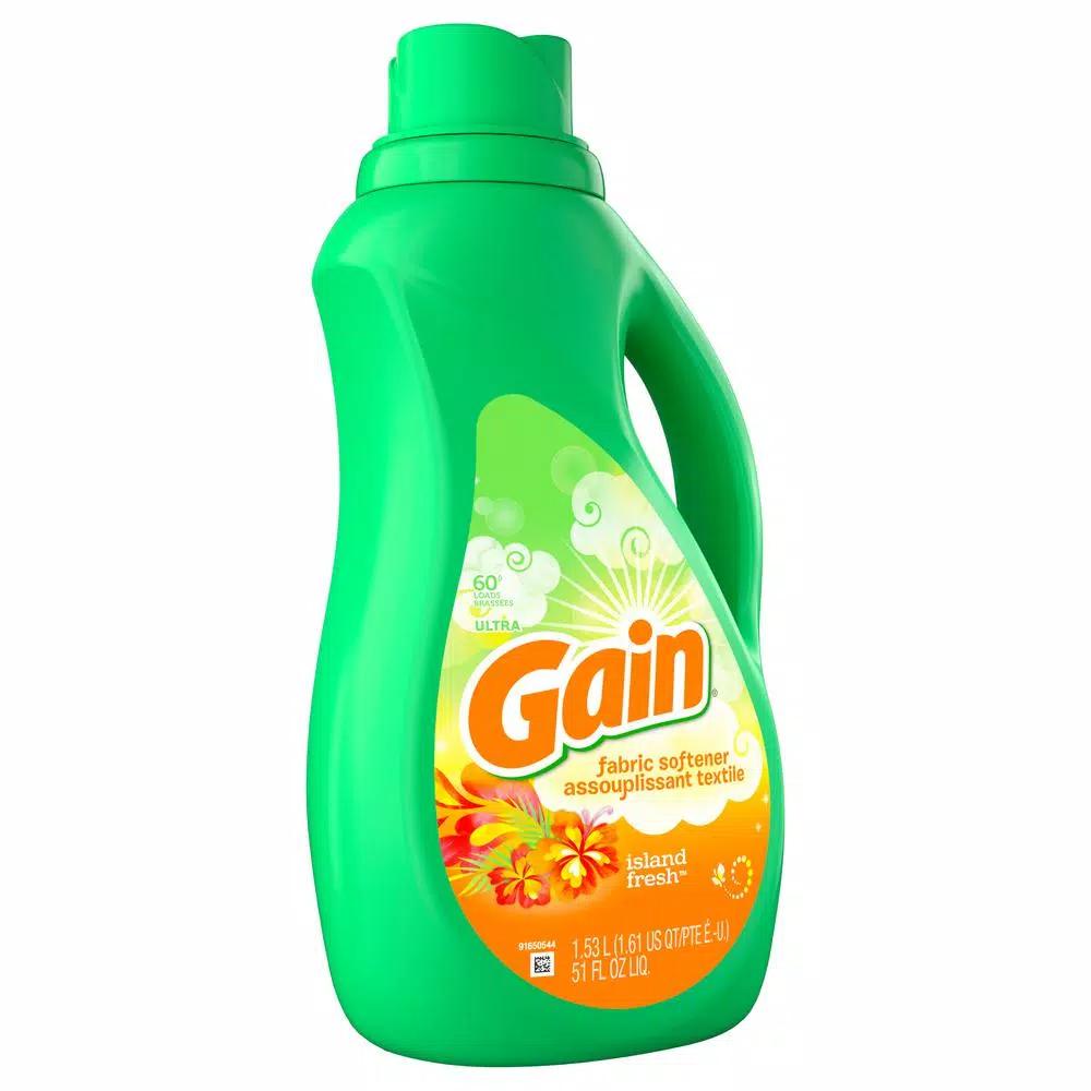 Gain Island Fresh Liquid Fabric Softener, 51 oz (60 Loads), 8-Pack