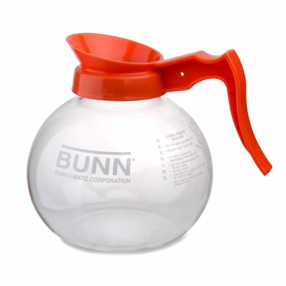 BUNN 42401.0101 12-Cup Commercial Glass Coffee Decanter with Orange Handle