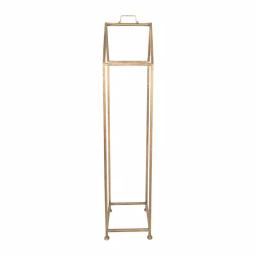 3R Studios Modern Gold House Shaped Metal Firewood Holder - Tall Vertical Wood Storage Rack thumbnail 3