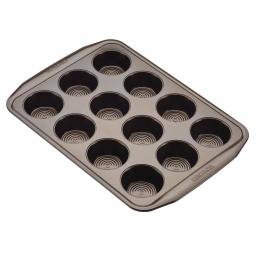 Circulon 12-Cup Nonstick Muffin and Cupcake Pan, Chocolate Brown thumbnail 4