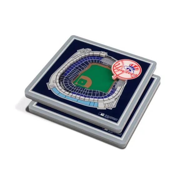 YouTheFan MLB New York Yankees StadiumViews 3D Acrylic Coasters, 2-Pack