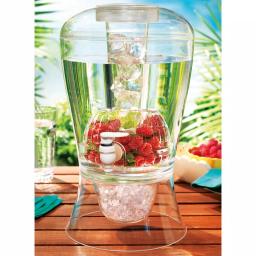 Home Essentials 2 Gallon Glass Beverage Dispenser with Ice and Fruit Infuser, Clear thumbnail 1
