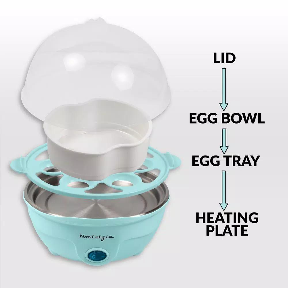 Nostalgia Premium Nostalgia 7-Egg Aqua Egg Cooker - Multi-Function Steamer & Poacher