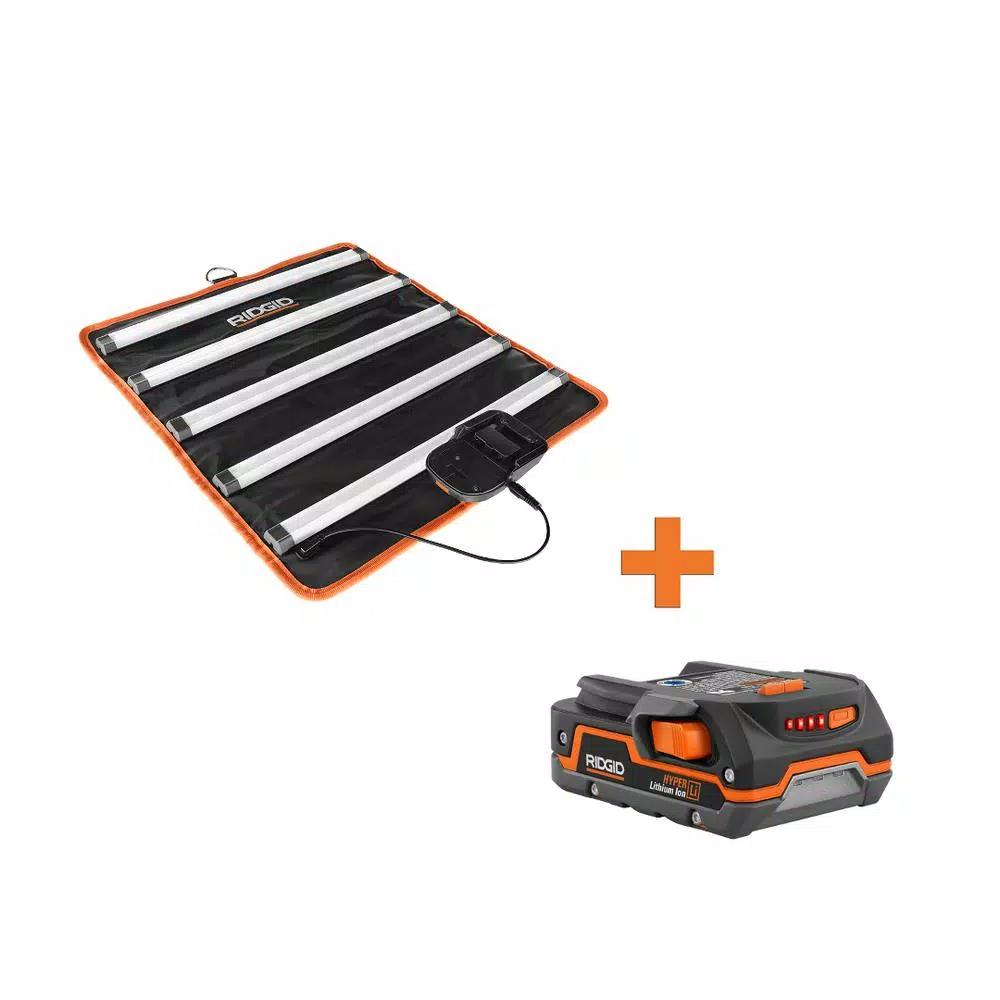 RIDGID 18V Cordless LED Mat Light with 1.5 Ah Lithium-Ion Battery