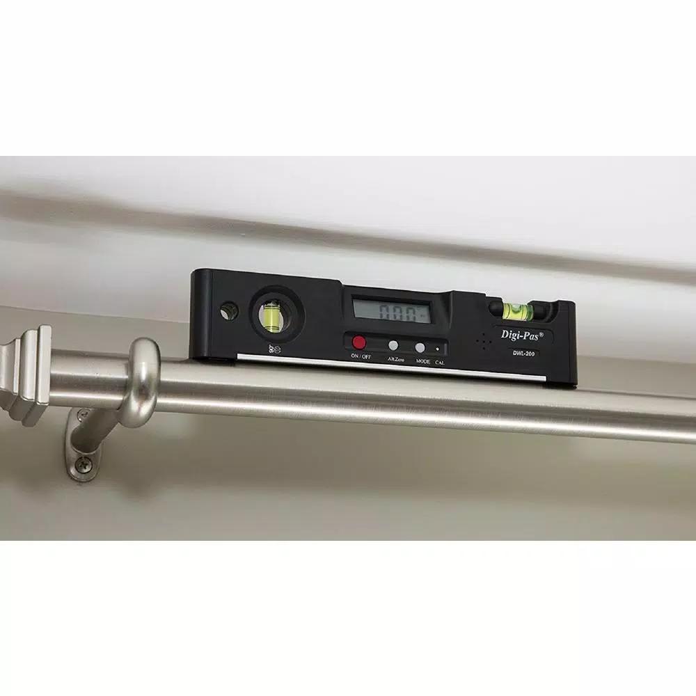 Digi-Pas DWL-200 7.9 in. Digital Torpedo Level with Magnetic Base and Protractor Angle Gauge